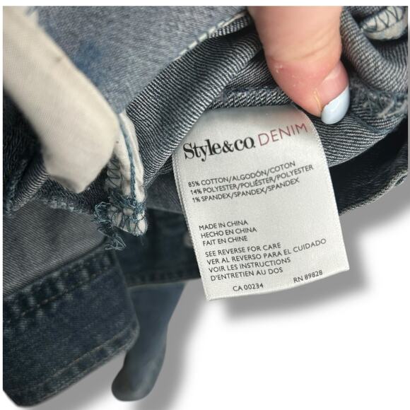 Style & Co Denim Jacket Size Medium Medium Blue Button Front Classic Fit Jean - Picture 5 of 5